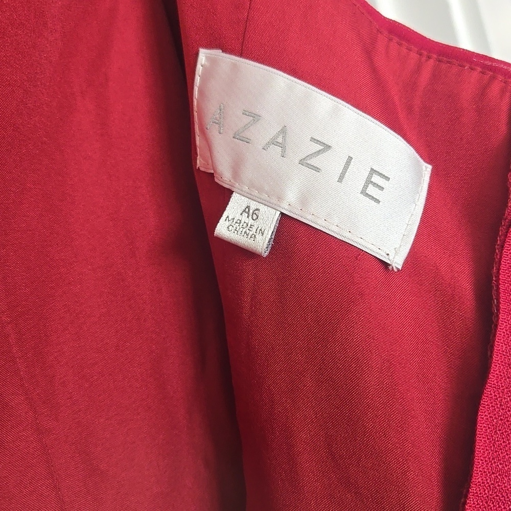 NWT Azazie Lawrence Burgundy Gown Size 6 - Picture 7 of 12